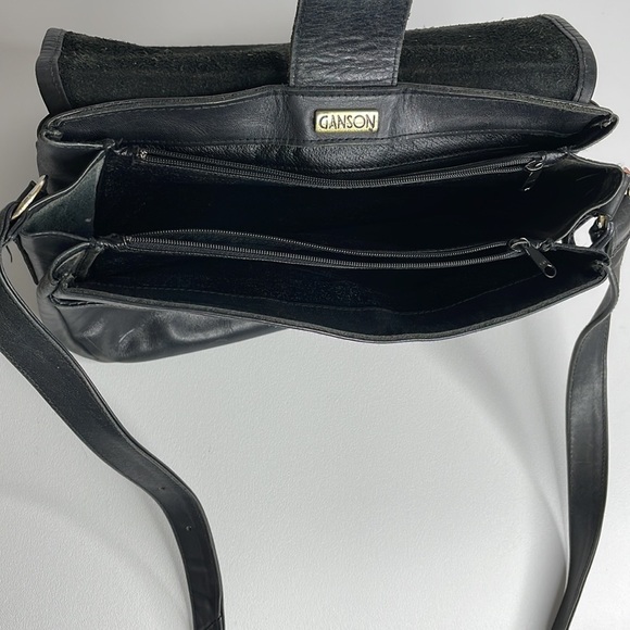 Ganson vintage leather shoulder bag purse black - Picture 11 of 16